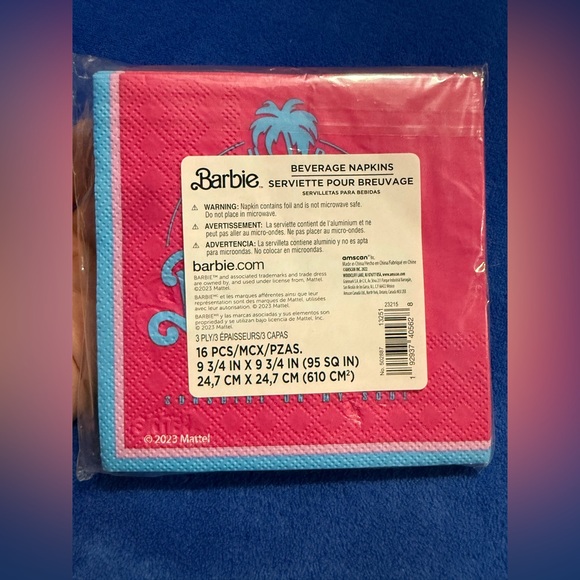 Barbie Set of Beach Party Supplies Pink Blue Party City NWT - Picture 13 of 15